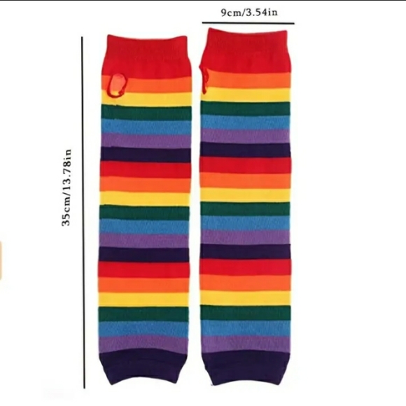 Fingerless Gloves Rainbow NWT - Picture 5 of 6